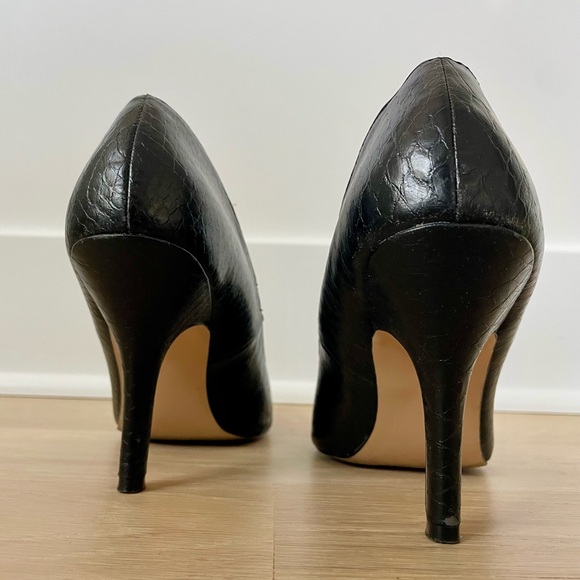 Rampage Black Stiletto Embossed Snakeskin Pumps -size 8 - Picture 7 of 8